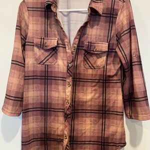 Plaid Button-Up Shirt